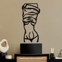 Wallity Undressing Woman Escultura de pared de metal negra